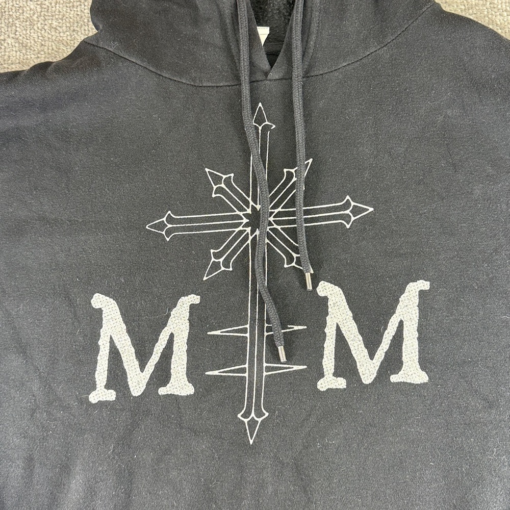Cotton Heritage Marilyn Manson Long Sleeve Black Graphic Hoodie Mens XL - Picture 2 of 11